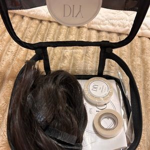 💜DIY HAIR EXTENSIONS💜16 INCH💜 WORN ONCE💜DARK BROWN💜EXTRA TAPE💜
